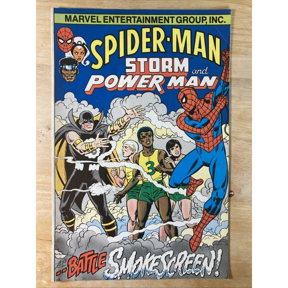 Spider-Man Storm and Power Man Vs. Smoke Screen Marvel Comic Book Battle (1982)